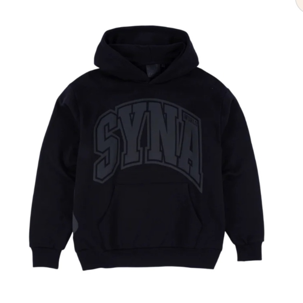 Syna College Hood Black White